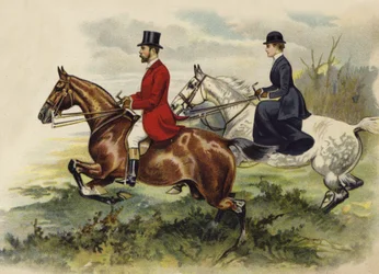 The Prince and Princess of Wales in the hunting field
